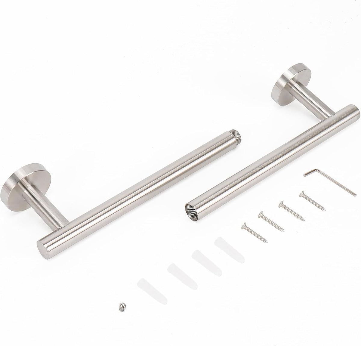 Bath Towel Bar, Thicken Stainless Steel Shower Towel Rack Holder Wall Mounted for Bathroom, 20-lnch Overall Length-17-lnch Usable Hanging Space (Brushed Nickel)