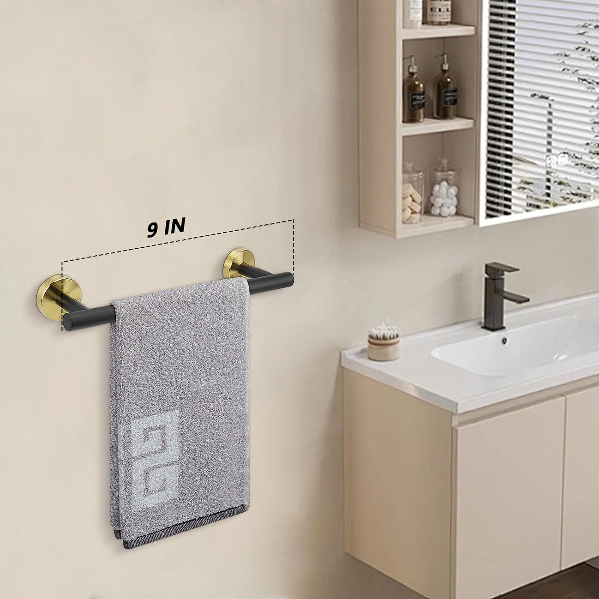 Bath Towel Bar, Thicken Stainless Steel Shower Towel Rack Holder Wall Mounted for Bathroom, 20-lnch Overall Length-17-lnch Usable Hanging Space (Brushed Nickel)