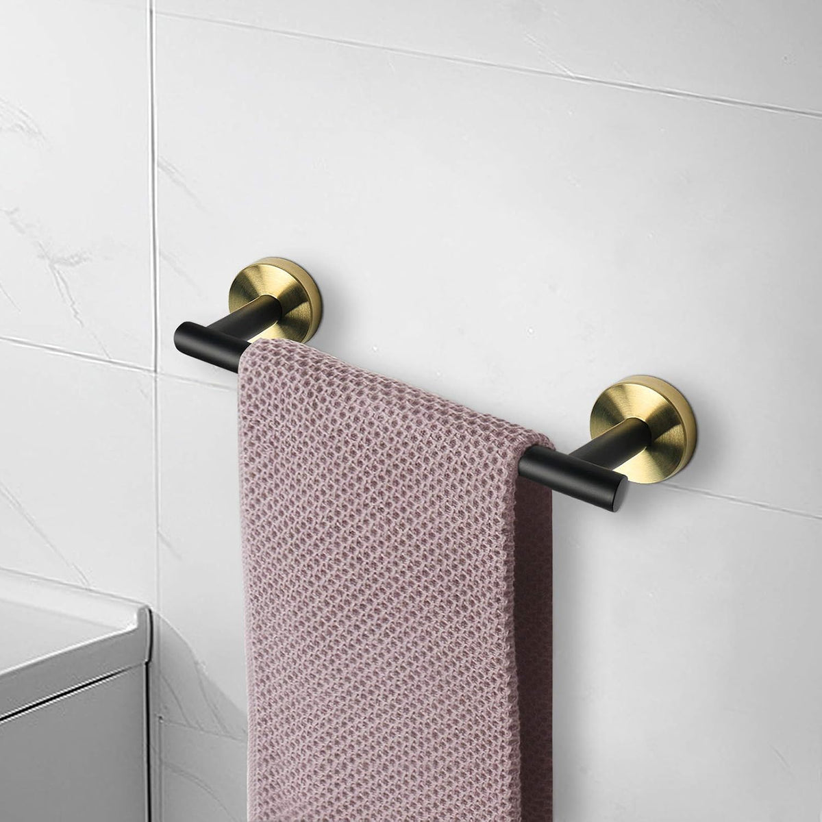 Bath Towel Bar, Thicken Stainless Steel Shower Towel Rack Holder Wall Mounted for Bathroom, 20-lnch Overall Length-17-lnch Usable Hanging Space (Brushed Nickel)