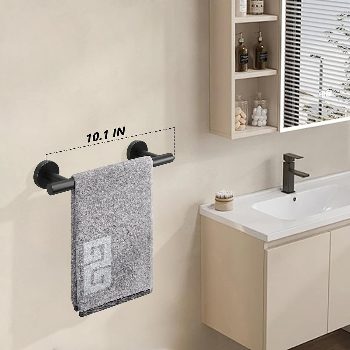 Bath Towel Bar, Thicken Stainless Steel Shower Towel Rack Holder Wall Mounted for Bathroom, 20-lnch Overall Length-17-lnch Usable Hanging Space (Brushed Nickel)