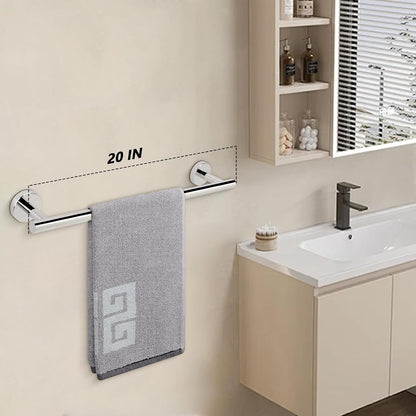 Bath Towel Bar, Thicken Stainless Steel Shower Towel Rack Holder Wall Mounted for Bathroom, 20-lnch Overall Length-17-lnch Usable Hanging Space (Brushed Nickel)