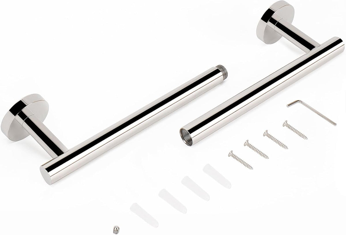 Bath Towel Bar, Thicken Stainless Steel Shower Towel Rack Holder Wall Mounted for Bathroom, 20-lnch Overall Length-17-lnch Usable Hanging Space (Brushed Nickel)