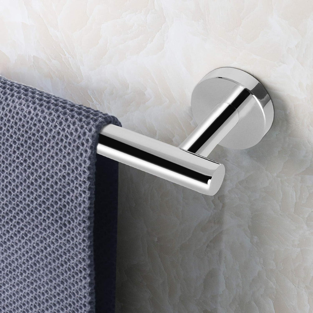 Bath Towel Bar, Thicken Stainless Steel Shower Towel Rack Holder Wall Mounted for Bathroom, 20-lnch Overall Length-17-lnch Usable Hanging Space (Brushed Nickel)