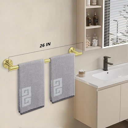 Bath Towel Bar, Thicken Stainless Steel Shower Towel Rack Holder Wall Mounted for Bathroom, 20-lnch Overall Length-17-lnch Usable Hanging Space (Brushed Nickel)