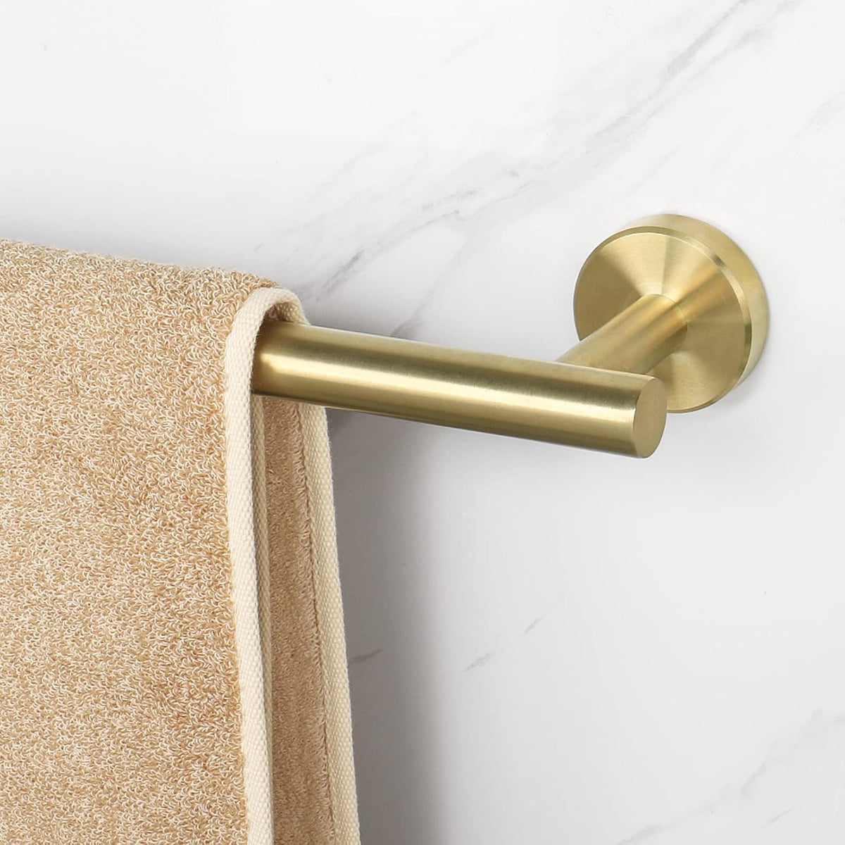 Bath Towel Bar, Thicken Stainless Steel Shower Towel Rack Holder Wall Mounted for Bathroom, 20-lnch Overall Length-17-lnch Usable Hanging Space (Brushed Nickel)