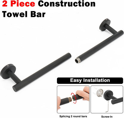 Bath Towel Bar, Thicken Stainless Steel Shower Towel Rack Holder Wall Mounted for Bathroom, 20-lnch Overall Length-17-lnch Usable Hanging Space (Brushed Nickel)
