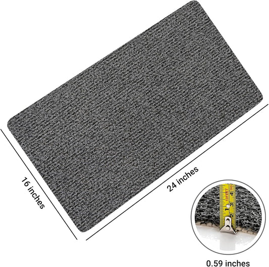 Shower Mat Bathtub Mat,24x16 inch, Non-Slip Bath Mat with Drain, Quick Drying PVC Loofah Bathmat for Tub,Shower,Bathroom (Phthalate Free,Grey)