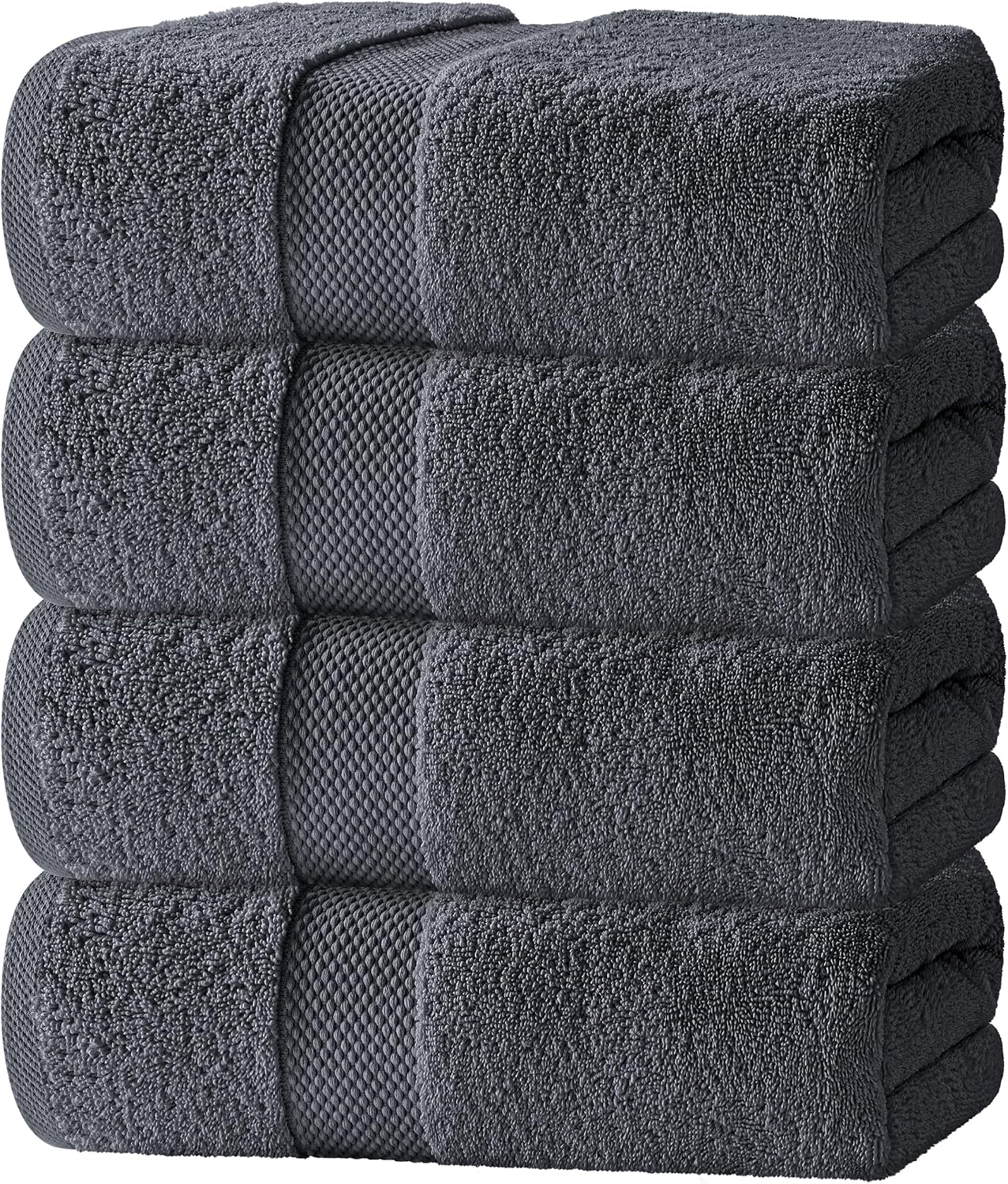 Luxury Bath Towels Set of 4 Large - 700 GSM Turkish Cotton Ultra Soft Bath Towels 27x54 | Highly Absorbent and Quick Dry | Hotel Towels for Bathroom Luxury, Plush Shower Towels, White