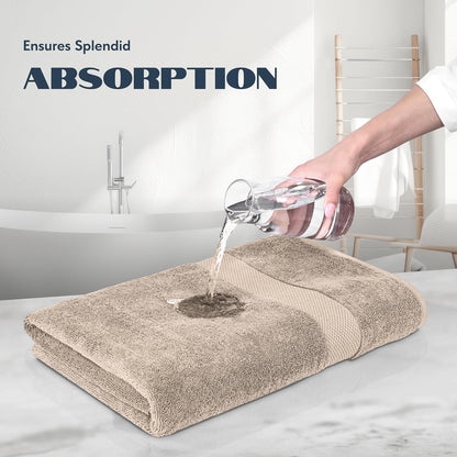 Luxury Bath Towels Set of 4 Large - 700 GSM Turkish Cotton Ultra Soft Bath Towels 27x54 | Highly Absorbent and Quick Dry | Hotel Towels for Bathroom Luxury, Plush Shower Towels, White