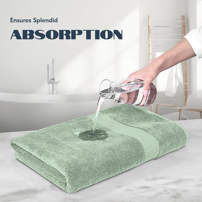 Luxury Bath Towels Set of 4 Large - 700 GSM Turkish Cotton Ultra Soft Bath Towels 27x54 | Highly Absorbent and Quick Dry | Hotel Towels for Bathroom Luxury, Plush Shower Towels, White