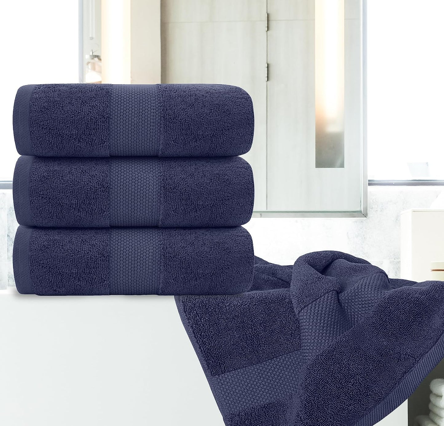 Luxury Bath Towels Set of 4 Large - 700 GSM Turkish Cotton Ultra Soft Bath Towels 27x54 | Highly Absorbent and Quick Dry | Hotel Towels for Bathroom Luxury, Plush Shower Towels, White