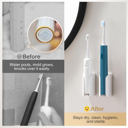 Electric Toothbrush Holder for Bathroom, Adhesive Toothbrush Stand