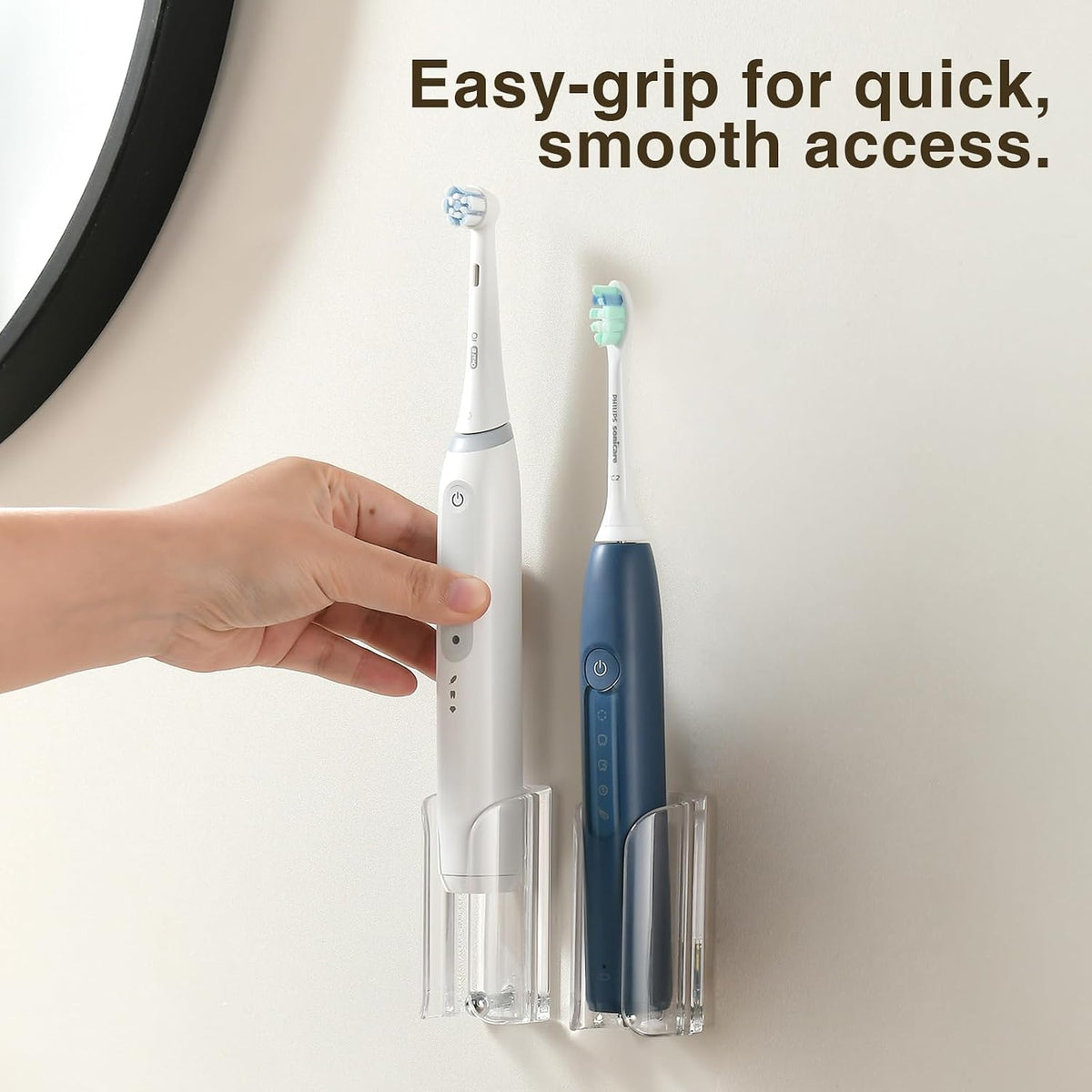Electric Toothbrush Holder for Bathroom, Adhesive Toothbrush Stand
