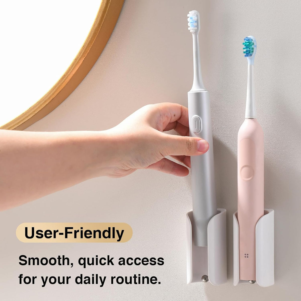 Electric Toothbrush Holder for Bathroom, Adhesive Toothbrush Stand