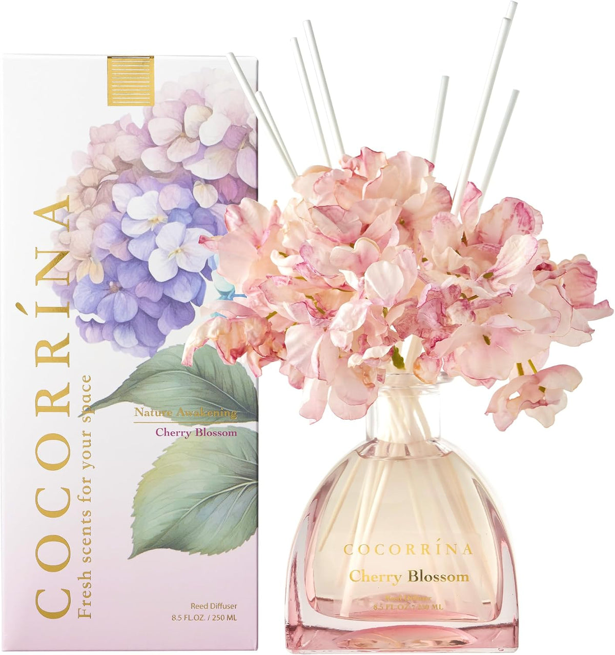 Reed Diffuser - 8.5 Oz Clean Linen Reed Diffuser with 8 Sticks for Home Bathroom Shelf Decor (Simple Luxe Collection)