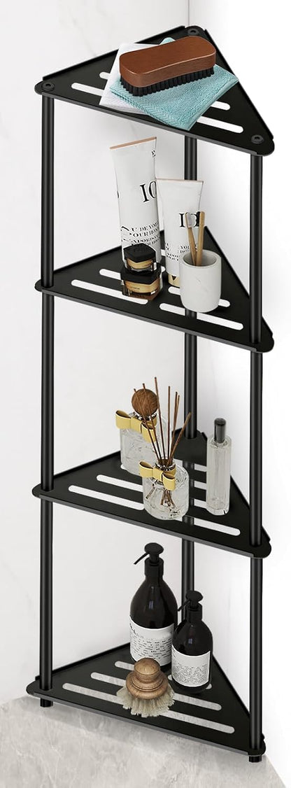 Standing Shower Caddy Corner, 3 Tier Stainless Steel Shower Organizer Stand, Rustproof Corner Shower Shelves, Corner Shower Caddy Bathroom Shower Stand, Black