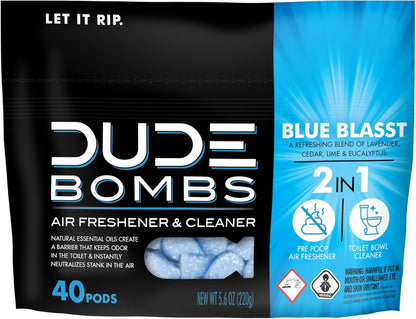 DUDE Bombs Toilet Bowl Stank Eliminator, Air Freshener, 40 Count