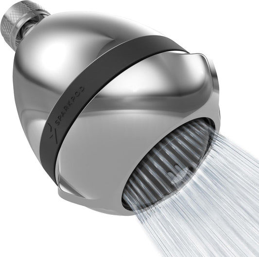 High Pressure Shower Head, 3 Inch Fixed Showerhead, Black Matte | Rain, Pulsating & Combo Modes, Helps Boosts Low Water Pressure, Anti-Clog Nozzles, Easy Install