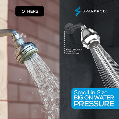 High Pressure Shower Head, 3 Inch Fixed Showerhead, Black Matte | Rain, Pulsating & Combo Modes, Helps Boosts Low Water Pressure, Anti-Clog Nozzles, Easy Install