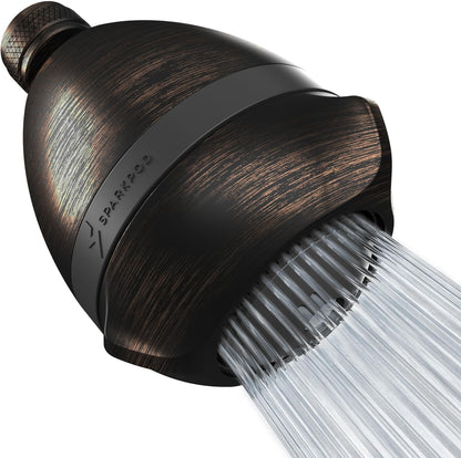High Pressure Shower Head, 3 Inch Fixed Showerhead, Black Matte | Rain, Pulsating & Combo Modes, Helps Boosts Low Water Pressure, Anti-Clog Nozzles, Easy Install