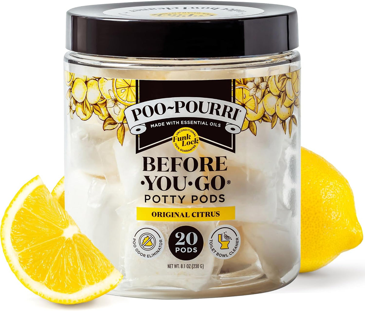Poo- Before-You-Go 2-in-1 Toilet Potty Pods, Original Citrus