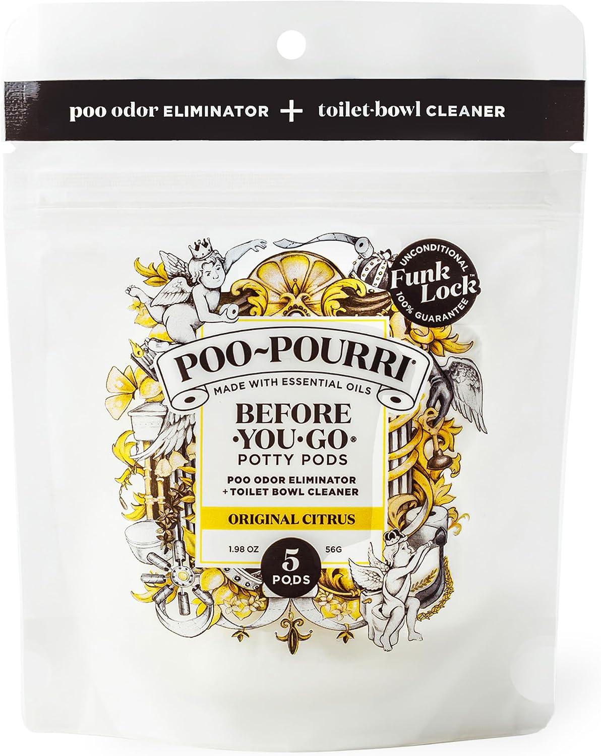 Poo- Before-You-Go 2-in-1 Toilet Potty Pods, Original Citrus