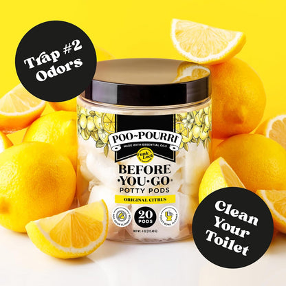 Poo- Before-You-Go 2-in-1 Toilet Potty Pods, Original Citrus