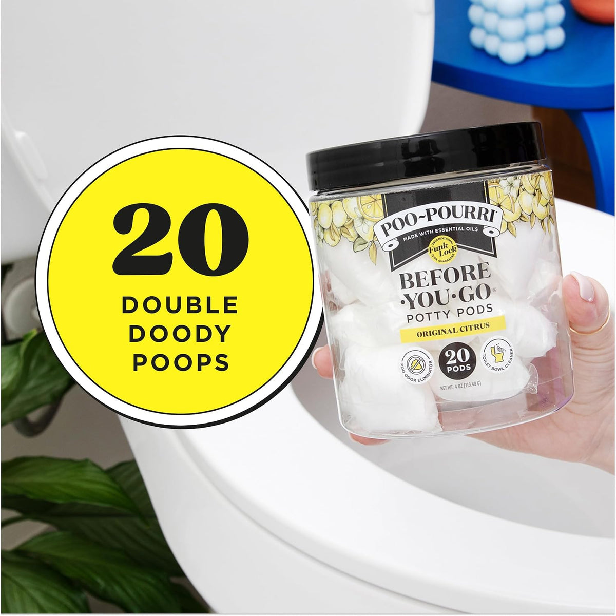 Poo- Before-You-Go 2-in-1 Toilet Potty Pods, Original Citrus