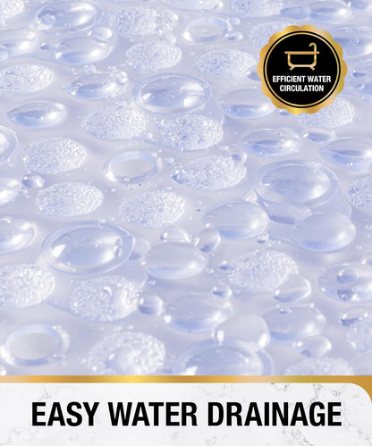 Bathtub Mat Non Slip, 27x15 Inch Bubble Oval Bath Tub Mat for Bathroom, Machine Washable Shower Mat with Suction Cups and Drain Holes, Clear