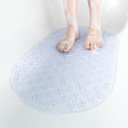 Bathtub Mat Non Slip, 27x15 Inch Bubble Oval Bath Tub Mat for Bathroom, Machine Washable Shower Mat with Suction Cups and Drain Holes, Clear