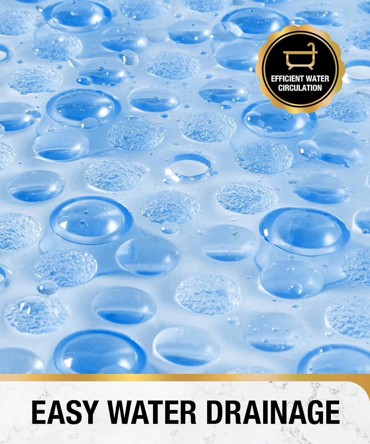 Bathtub Mat Non Slip, 27x15 Inch Bubble Oval Bath Tub Mat for Bathroom, Machine Washable Shower Mat with Suction Cups and Drain Holes, Clear