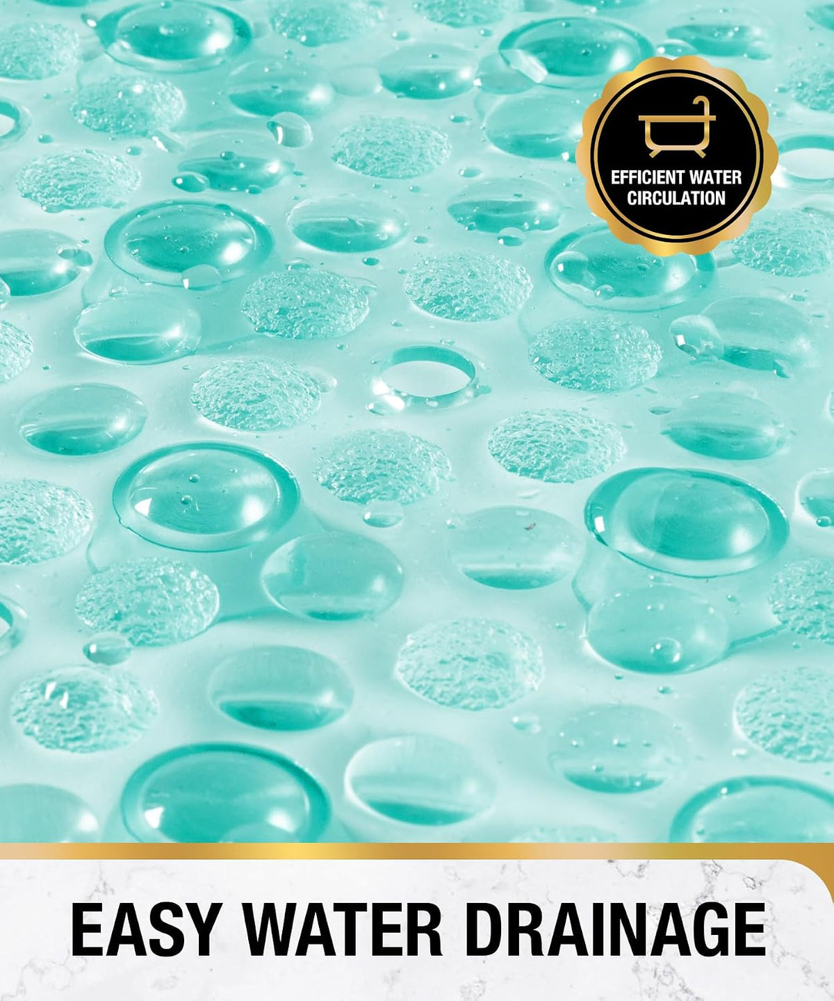 Bathtub Mat Non Slip, 27x15 Inch Bubble Oval Bath Tub Mat for Bathroom, Machine Washable Shower Mat with Suction Cups and Drain Holes, Clear
