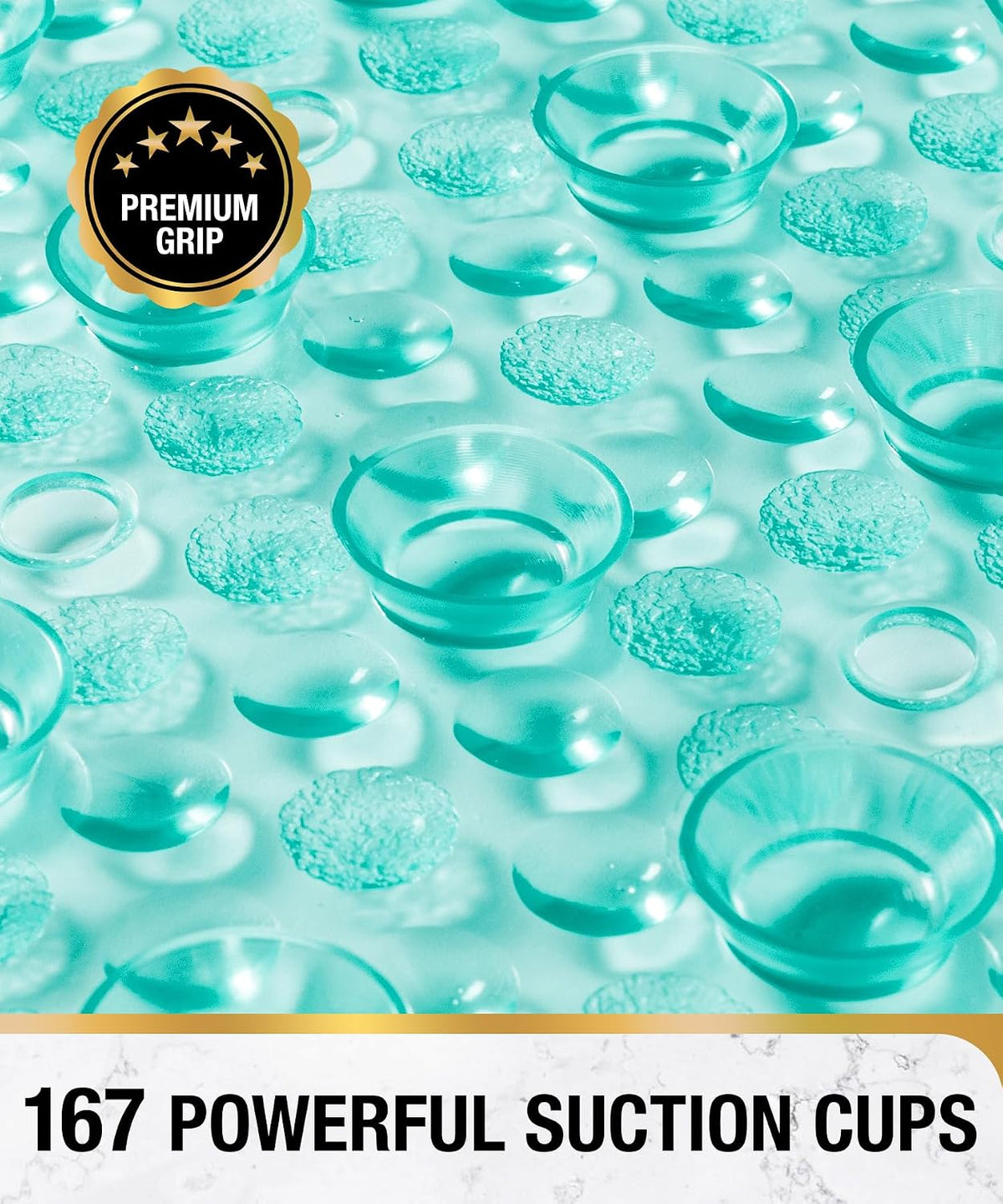 Bathtub Mat Non Slip, 27x15 Inch Bubble Oval Bath Tub Mat for Bathroom, Machine Washable Shower Mat with Suction Cups and Drain Holes, Clear