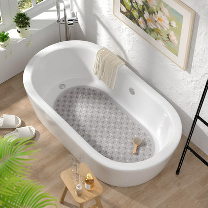 Bathtub Mat Non Slip, 27x15 Inch Bubble Oval Bath Tub Mat for Bathroom, Machine Washable Shower Mat with Suction Cups and Drain Holes, Clear