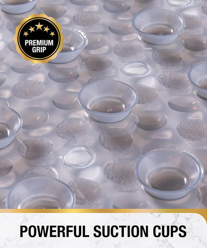 Bathtub Mat Non Slip, 27x15 Inch Bubble Oval Bath Tub Mat for Bathroom, Machine Washable Shower Mat with Suction Cups and Drain Holes, Clear