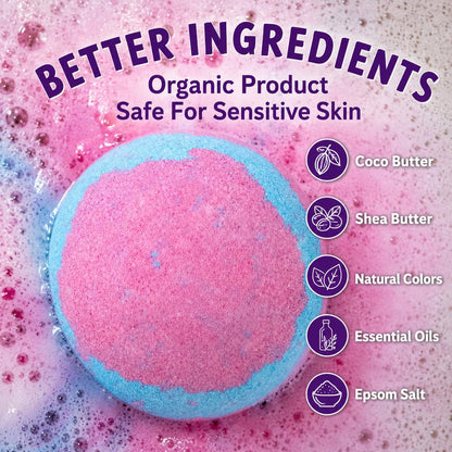 Refresh Bath Bombs for Women & Kids – 24 Bath Bombs Mini Sized, Organic Bathbomb Set, Women & Kids Bath Fizz, Luxury Gift for Mother’s Day, Easter, Valentines, Birthday or Self Care