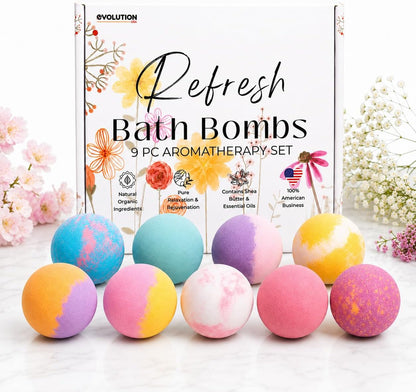 Refresh Bath Bombs for Women & Kids – 24 Bath Bombs Mini Sized, Organic Bathbomb Set, Women & Kids Bath Fizz, Luxury Gift for Mother’s Day, Easter, Valentines, Birthday or Self Care