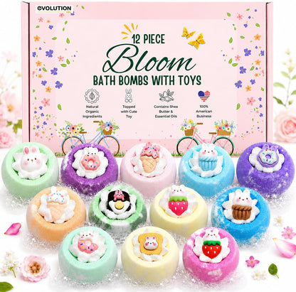 Refresh Bath Bombs for Women & Kids – 24 Bath Bombs Mini Sized, Organic Bathbomb Set, Women & Kids Bath Fizz, Luxury Gift for Mother’s Day, Easter, Valentines, Birthday or Self Care