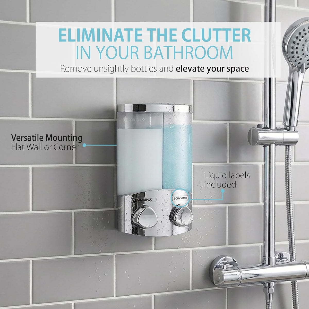 Products 76344-1 Euro Series TRIO 3-Chamber Soap and Shower Dispenser, Chrome