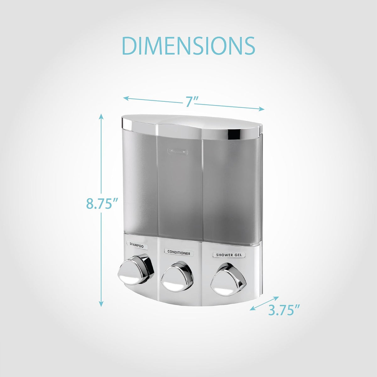 Products 76344-1 Euro Series TRIO 3-Chamber Soap and Shower Dispenser, Chrome