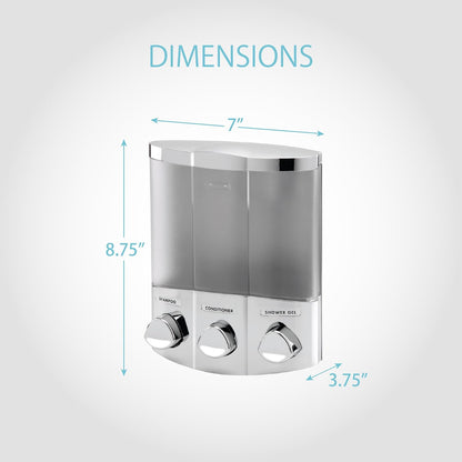 Products 76344-1 Euro Series TRIO 3-Chamber Soap and Shower Dispenser, Chrome