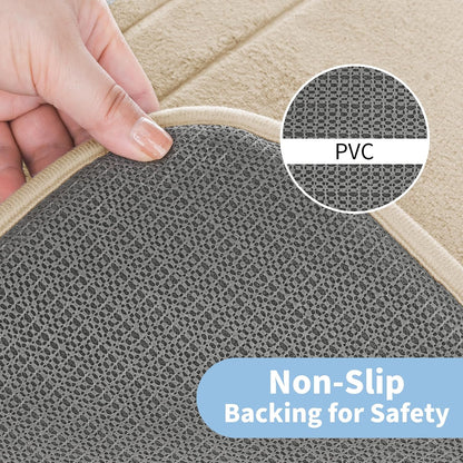 Memory Foam Bath Mat 24" x 16", Non Slip Bath Rug, Deep Khaki