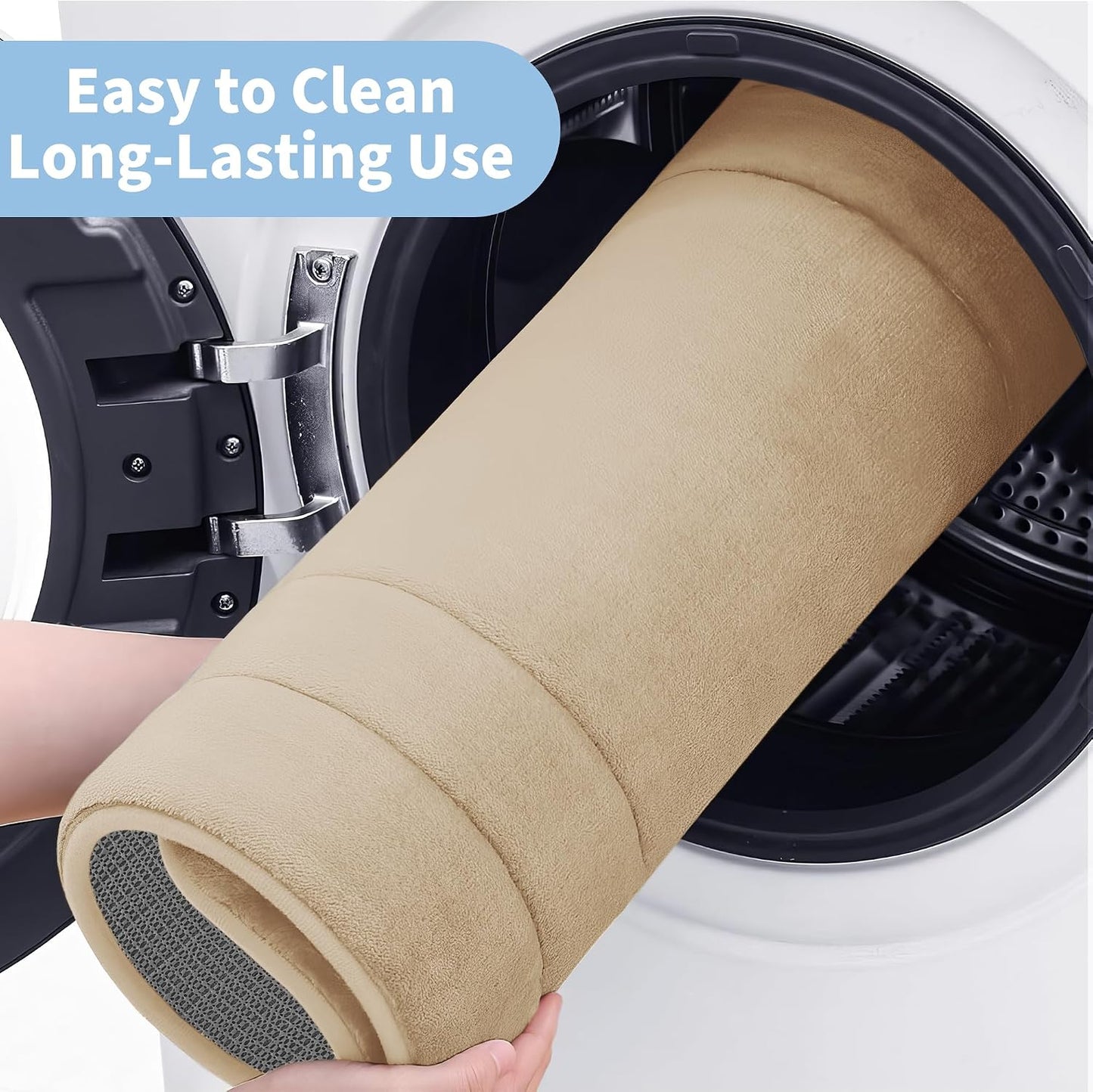 Memory Foam Bath Mat 24" x 16", Non Slip Bath Rug, Deep Khaki