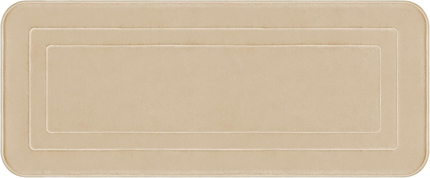 Memory Foam Bath Mat 24" x 16", Non Slip Bath Rug, Deep Khaki