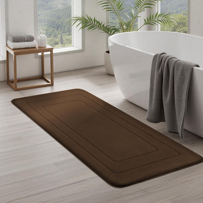Memory Foam Bath Mat 24" x 16", Non Slip Bath Rug, Deep Khaki