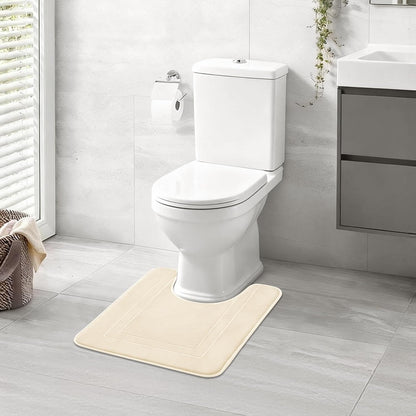 Memory Foam Bath Mat 24" x 16", Non Slip Bath Rug, Deep Khaki
