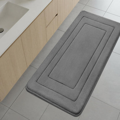 Memory Foam Bath Mat 24" x 16", Non Slip Bath Rug, Deep Khaki