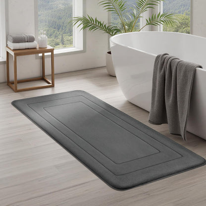 Memory Foam Bath Mat 24" x 16", Non Slip Bath Rug, Deep Khaki