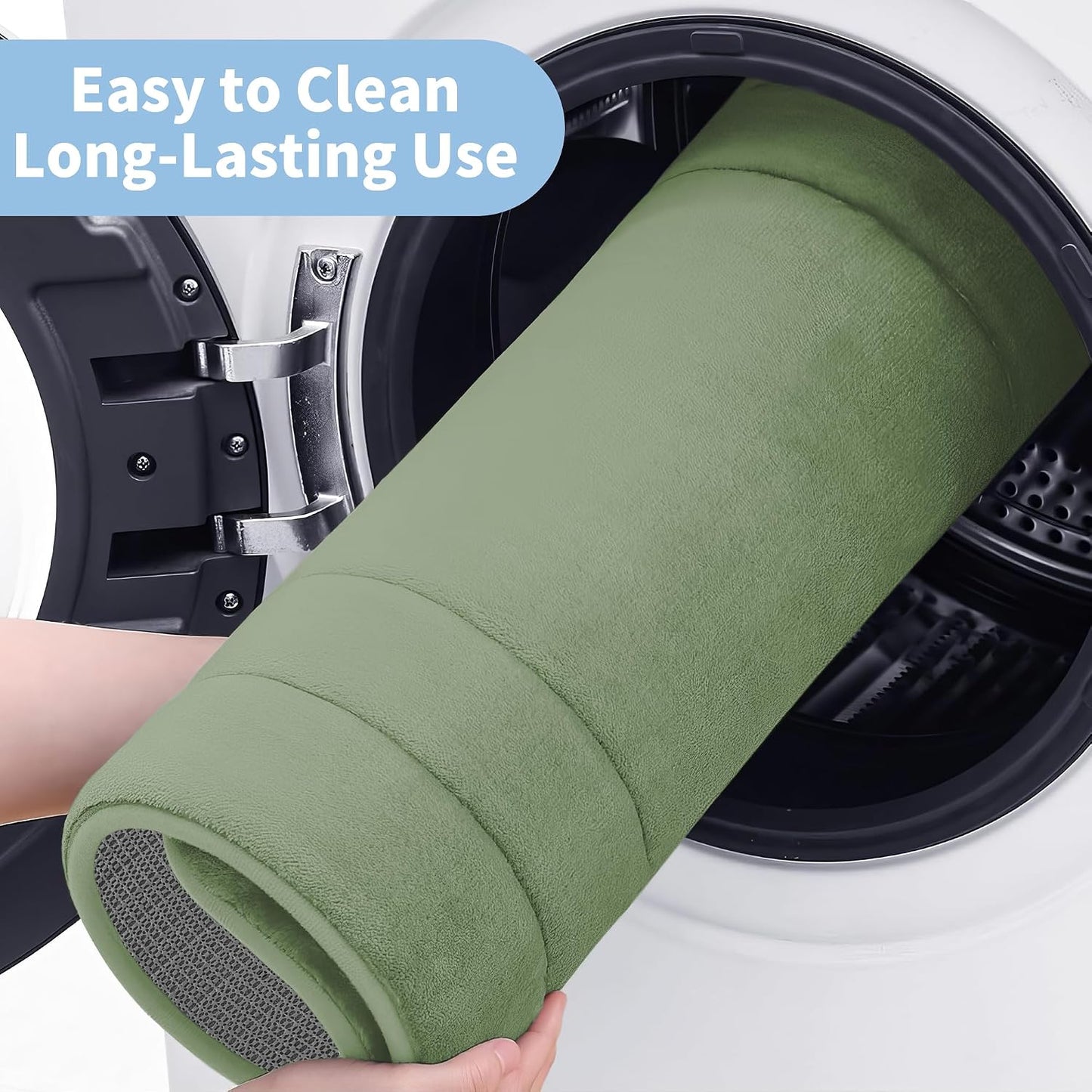 Memory Foam Bath Mat 24" x 16", Non Slip Bath Rug, Deep Khaki