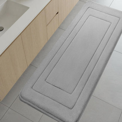 Memory Foam Bath Mat 24" x 16", Non Slip Bath Rug, Deep Khaki